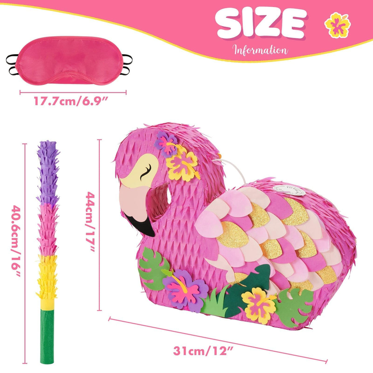 WERNNSAI Flamingo Piñata durable paper helps ensure festive use.