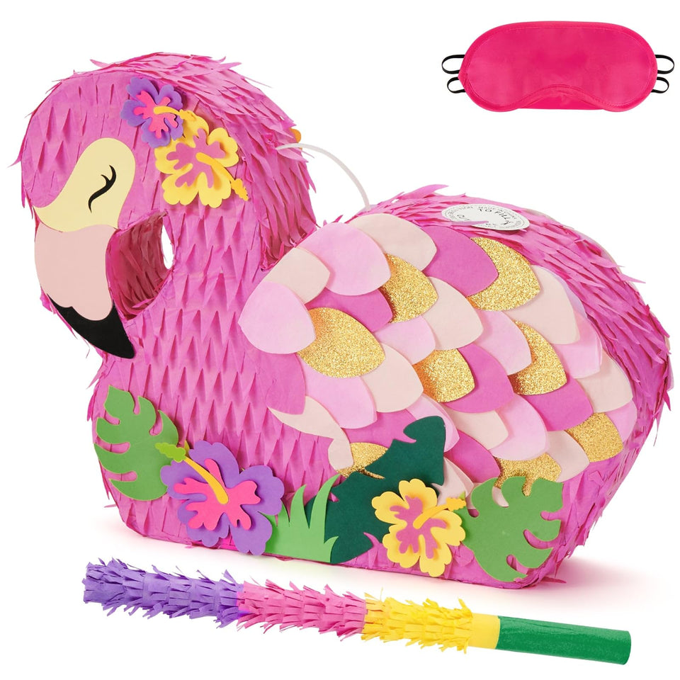 WERNNSAI Flamingo Piñata pink bundle ready for tropical birthday party decor.