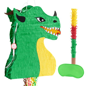 WERNNSAI foldable dragon pinata with vibrant colors for a fun dinosaur-themed birthday party