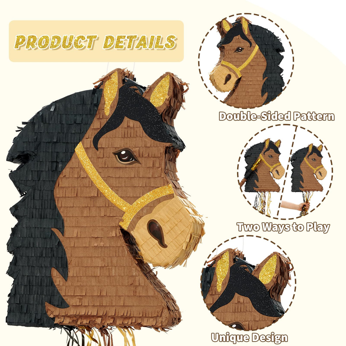 WERNNSAI horse piñata Derby-themed decoration for Kentucky Derby celebrations