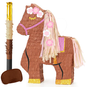 WERNNSAI horse pinata with floral design adds vibrant color to cowgirl parties