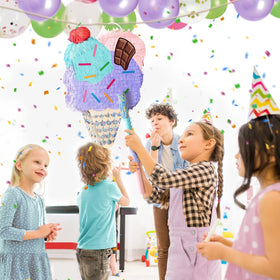 WERNNSAI Ice Cream Piñata hanging ready for quick setup and play