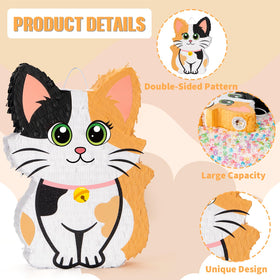 Wernnsai Kitten Piñata filled view showcases treats for a memorable moment.