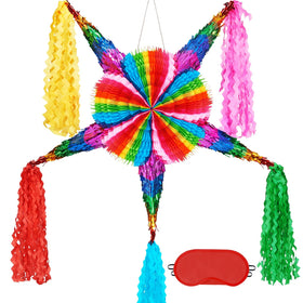 WERNNSAI large 32-inch Cinco de Mayo star pinata, foldable for easy storage and transport.