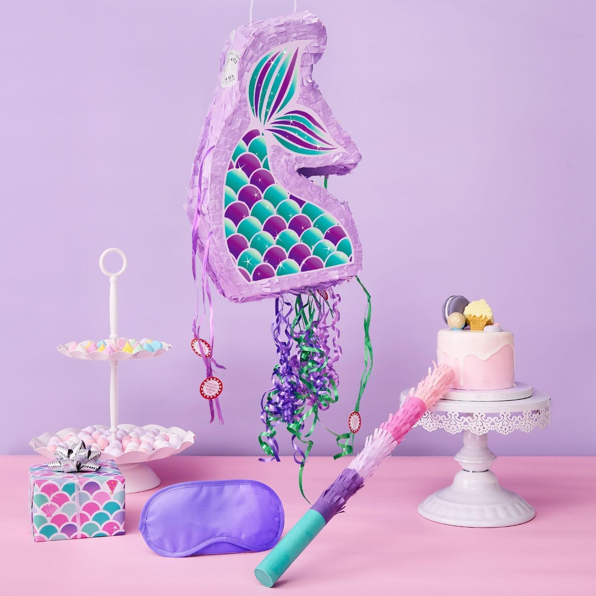 WERNNSAI mermaid pinata features vivid stickers for bright ocean-themed appeal.