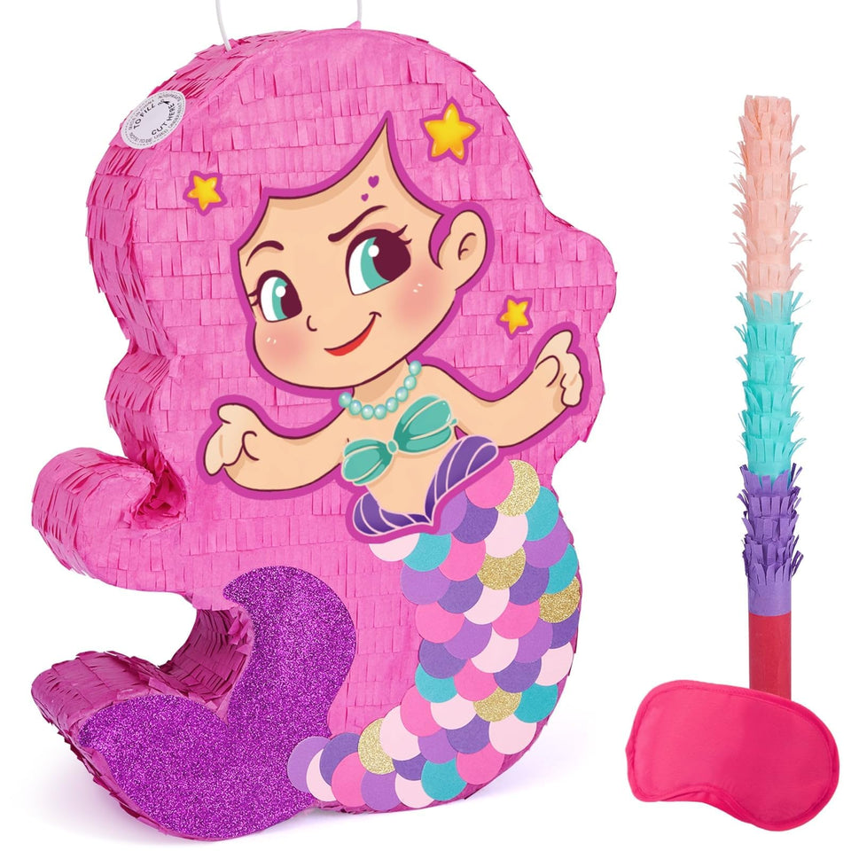WERNNSAI Mermaid Pinata full assembly for a fun birthday party