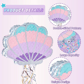WERNNSAI mermaid pinata used as girls' birthday party mermaid theme decor