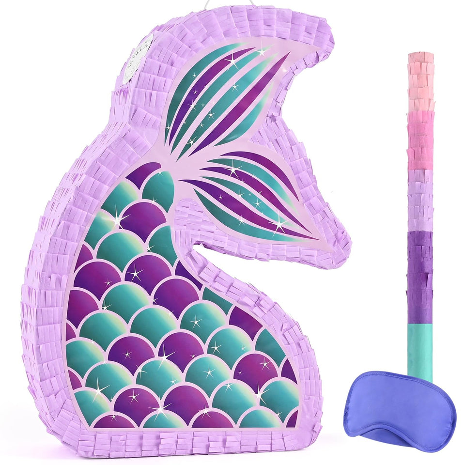 WERNNSAI Mermaid Piñata ready to fill with goodies for a sea themed party