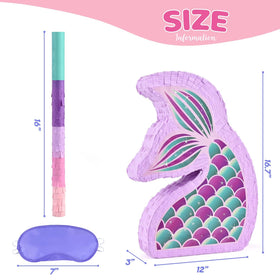 WERNNSAI Mermaid Piñata features vivid stickers for a visually striking centerpiece