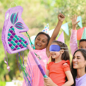 WERNNSAI mermaid pinata made of thick corrugated paper for durability.