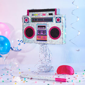 WERNNSAI music player piñata corrugated interior supports treats securely.