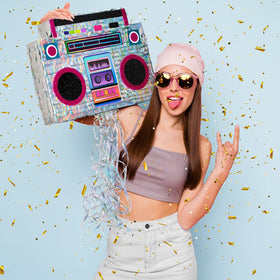 WERNNSAI music player piñata side view highlights sturdy build for long party fun.