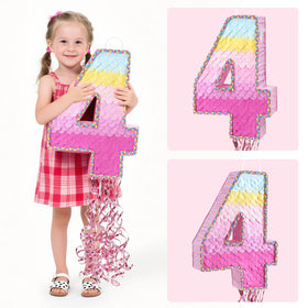 WERNNSAI Pink Sweet Four Pinata size 16.3 by 11.6 by 3 inches holds surprise fillers