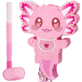 WERNNSAI Pink Axolotl Pinata with giant sparkly eyes for a playful party surprise