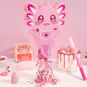 WERNNSAI Axolotl Pinata showing wiggly gills and festive color for underwater themes