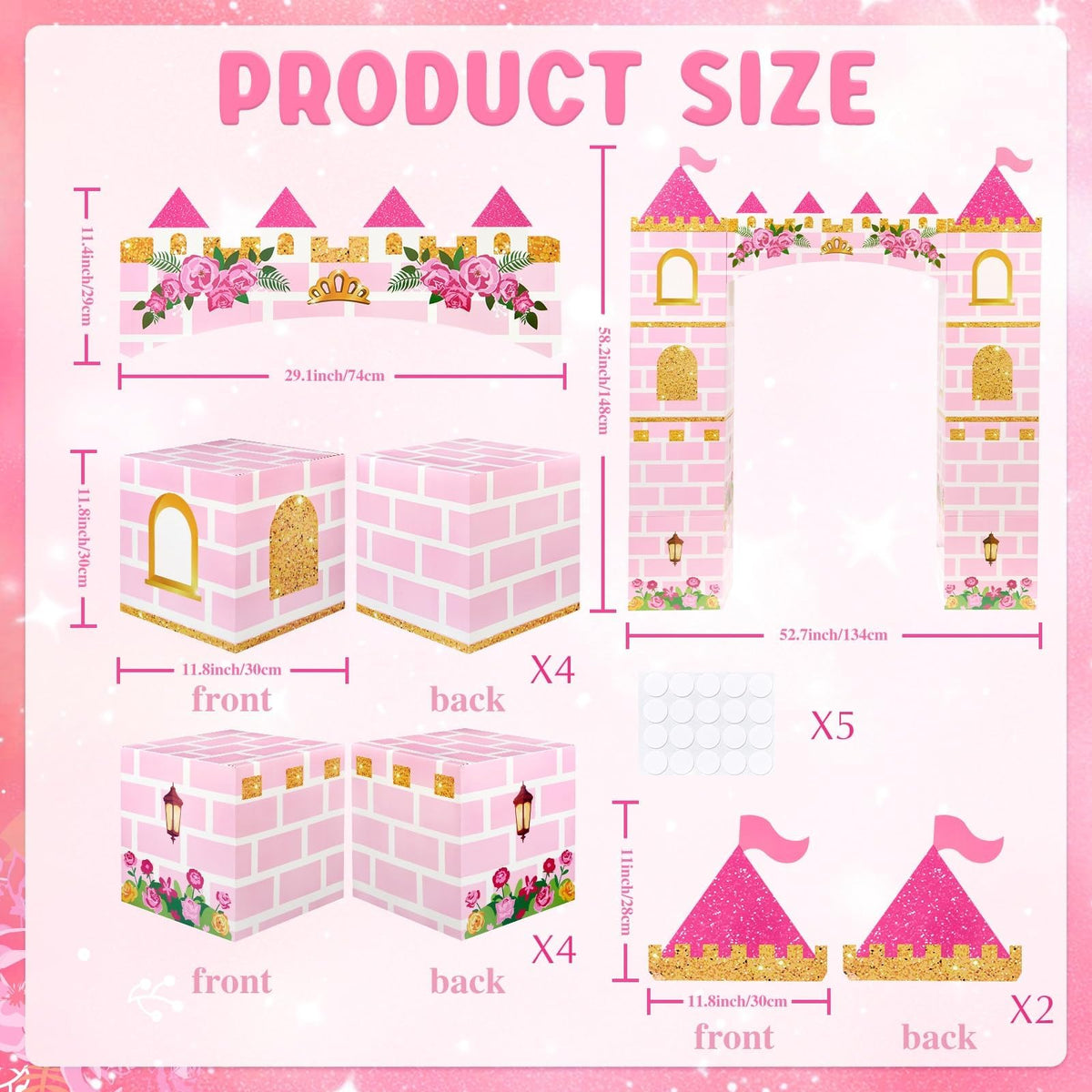WERNNSAI Pink Princess wall box 2 with foldable design for storage