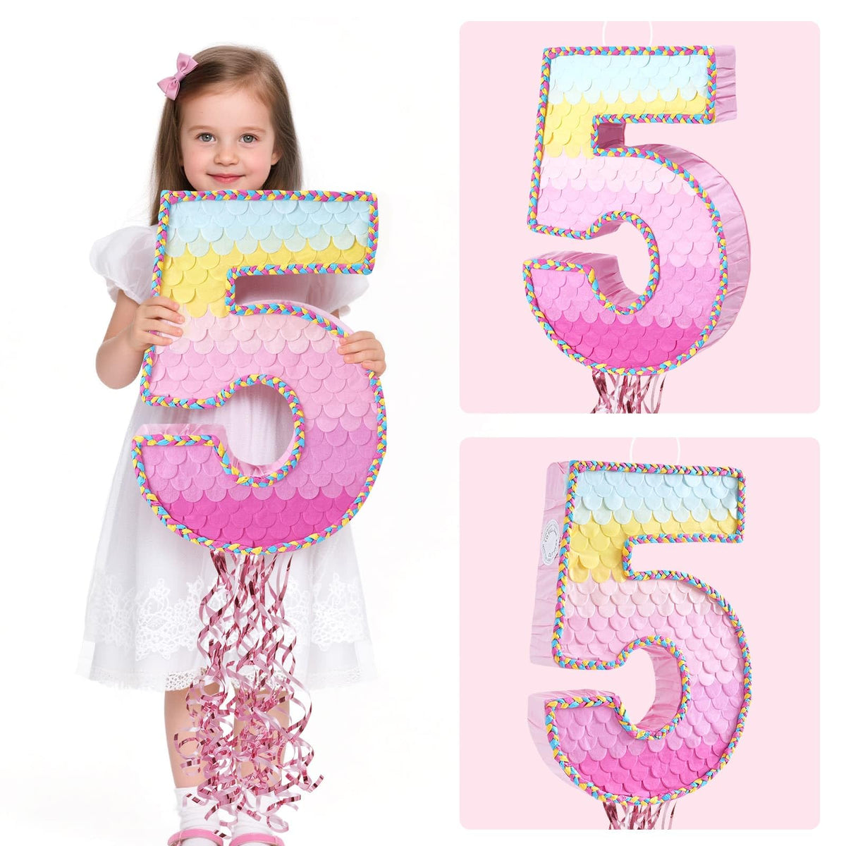 WERNNSAI Pink Sweet Five Piñata ready to be filled with candies or toys