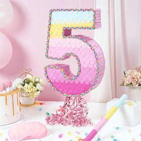 WERNNSAI Pink Sweet Five Piñata textured sides enhance party visuals