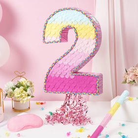 WERNNSAI Two Piñata with braided ribbons and tassels for dramatic party whacking fun