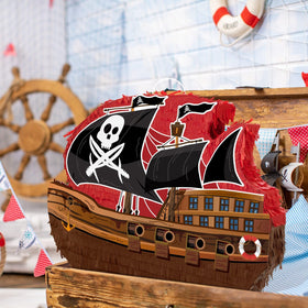 WERNNSAI pirate ship pinata patterns closeup showcase bold visuals for party decor.