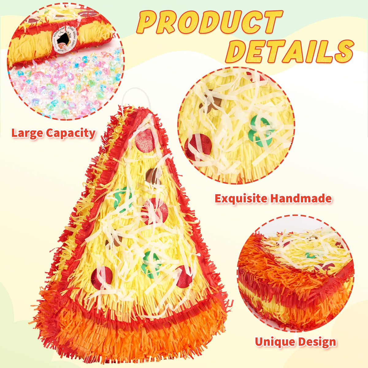 Wernnsai pizza pinata batting stick included for interactive fun