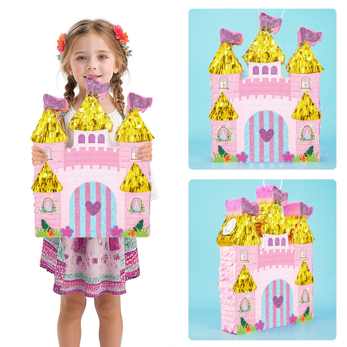 WERNNSAI Princess Castle Piñata filled with treats ready to surprise guests