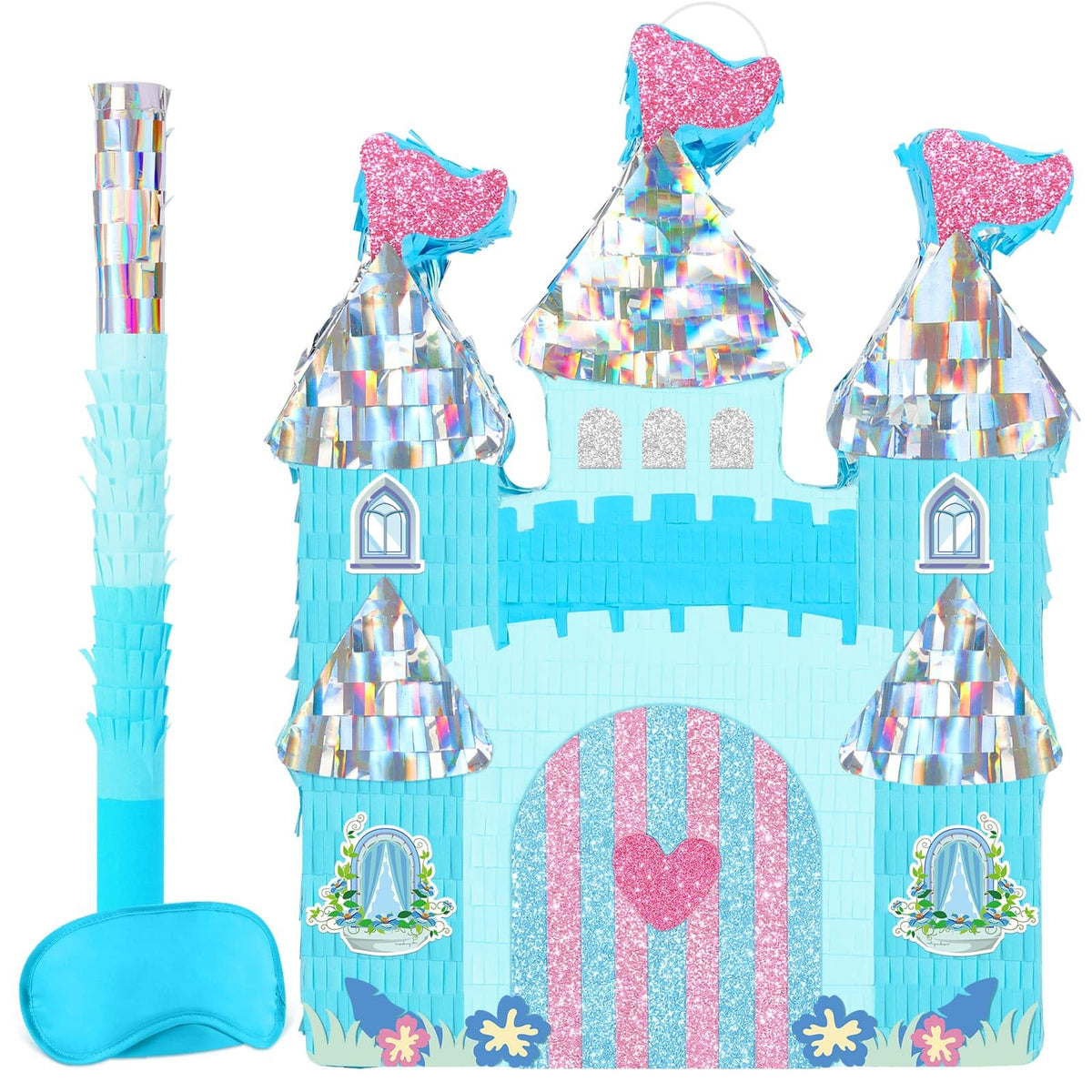 WERNNSAI Princess Castle Piñata ice castle design with glittering windows for magical parties