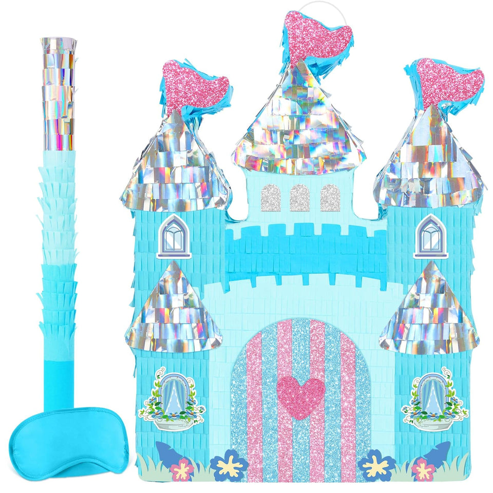WERNNSAI Princess Castle Piñata ice castle design with glittering windows for magical parties