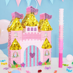 WERNNSAI Princess Castle Piñata side view highlighting sturdy corrugated paper