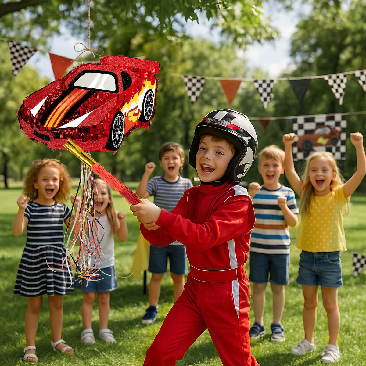 WERNNSAI race car pinata packaging, ready-to-display kit for racing parties.