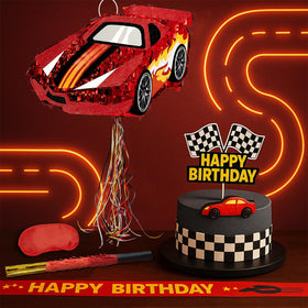 WERNNSAI race car pinata side view, enhances party decor with motion-inspired styling.