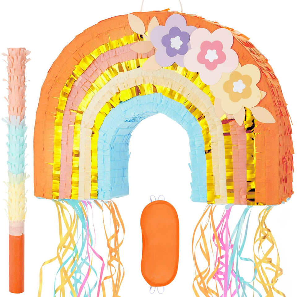 WERNNSAI rainbow pinata with boho colors, ideal for festive party decorations