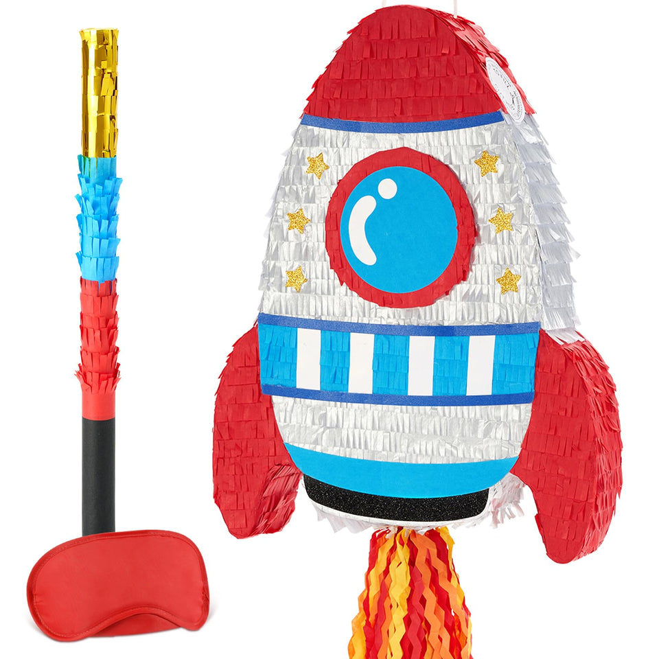 WERNNSAI rocket pinata bundle for space-themed birthday celebrations