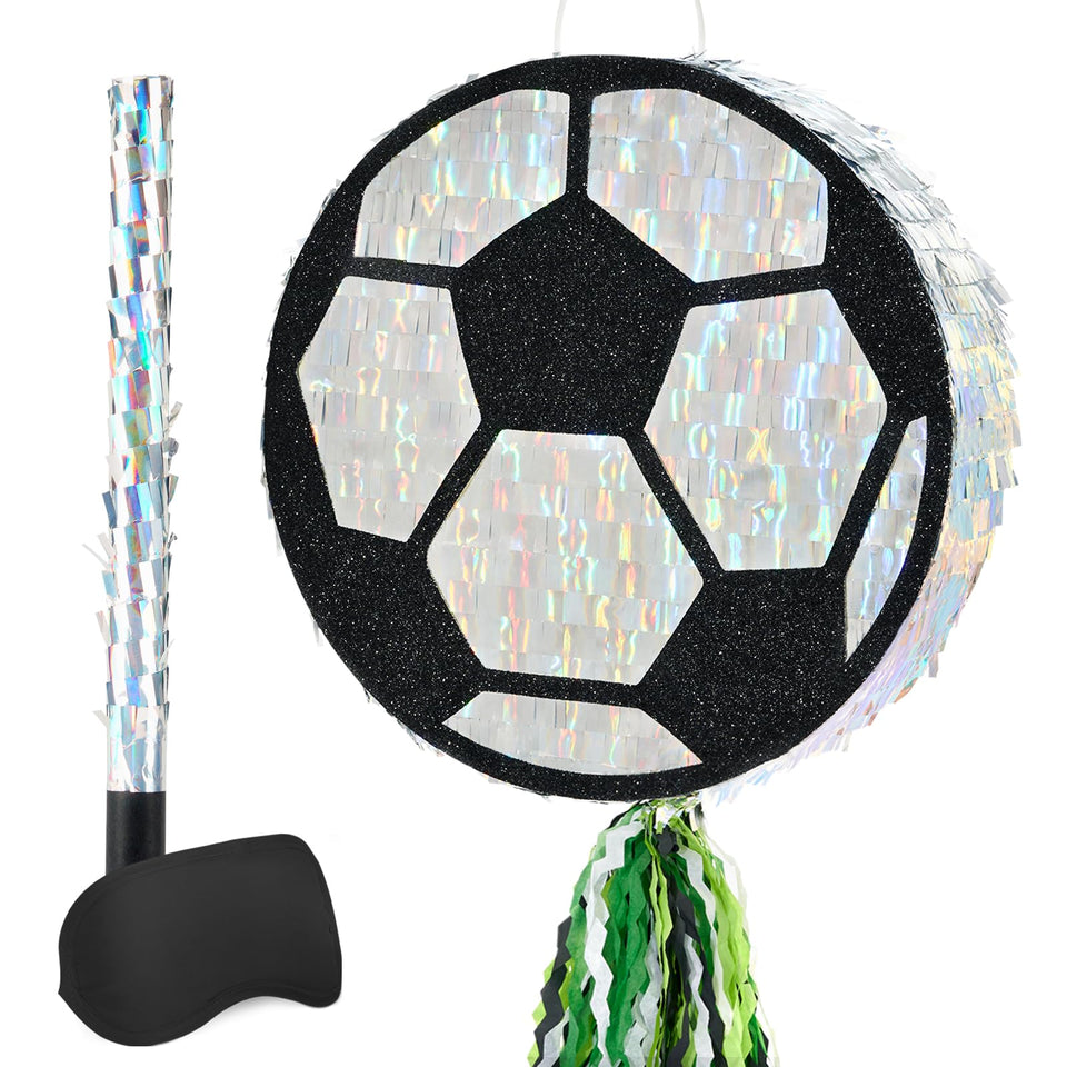 WERNNSAI soccer pinata design with patchwork for a festive party focal point.