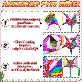 WERNNSAI pinata showing spacious interior suitable for candies or small toys.
