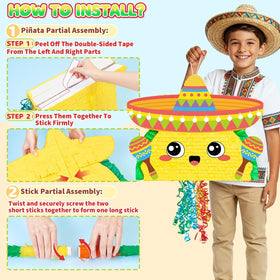 WERNNSAI taco pinata with vibrant fringe adds lively fiesta ambiance.