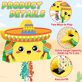 WERNNSAI taco pinata shell and hanging loop support group play.