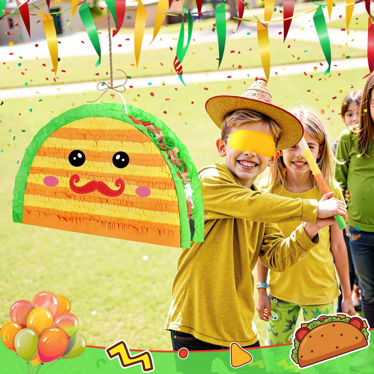 WERNNSAI Taco Pinata hanging loop enables quick, secure party installation.