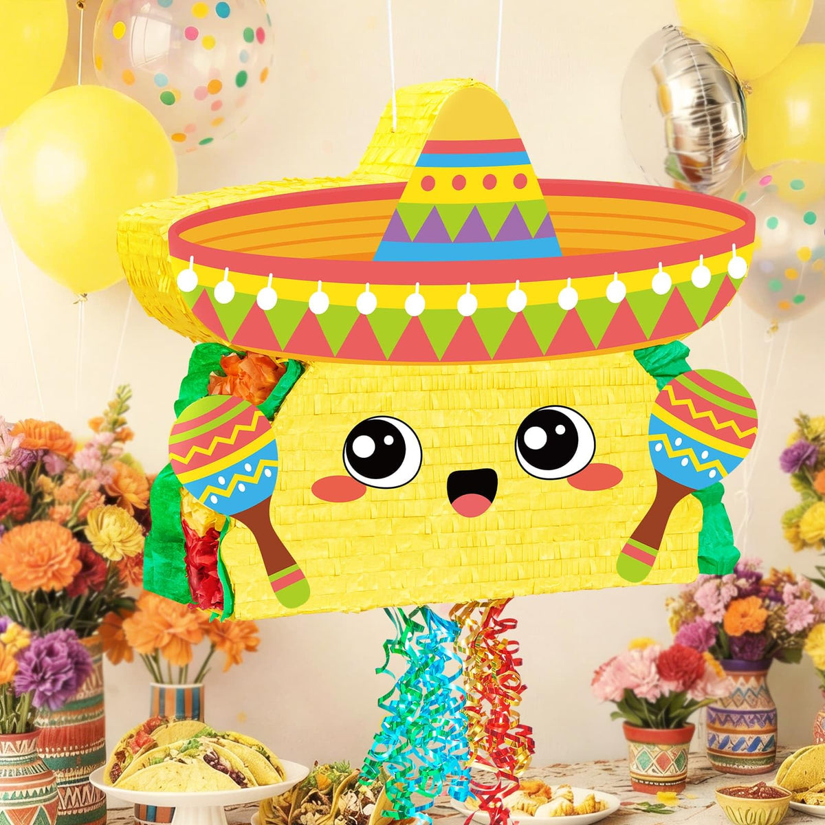 WERNNSAI blindfold and bat complete a cheerful pinata game.