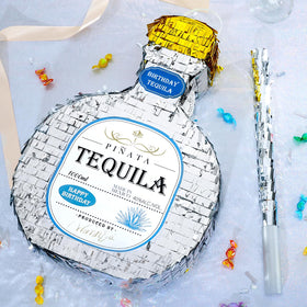WERNNSAI Tequila Bottle Piñata thick corrugated paper for durability.