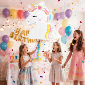 WERNNSAI Unicorn Pinata with blindfold and bat included for games