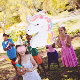 WERNNSAI unicorn pinata used as vibrant home décor after party.