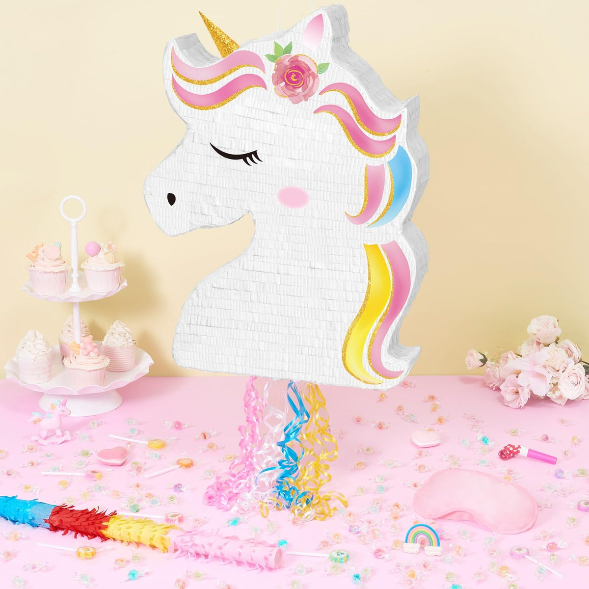 WERNNSAI Unicorn Pinata decorative display for living room or bedroom