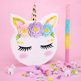 WERNNSAI Unicorn Piñata uses premium corrugated cardboard for durability during play.