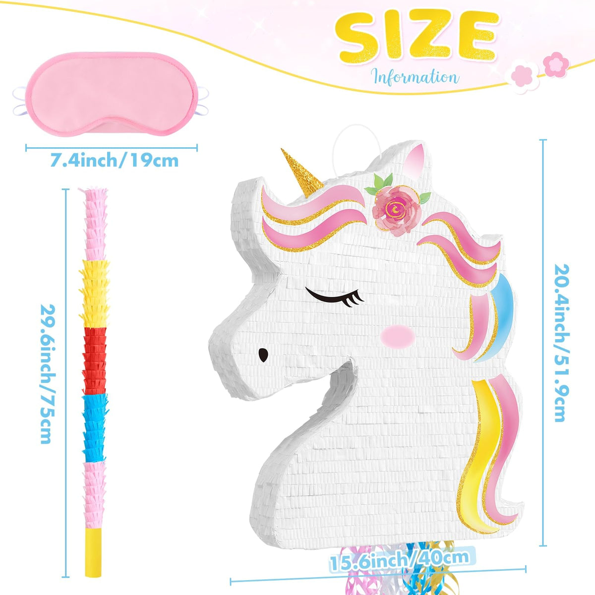 WERNNSAI Unicorn Pinata easy fill opening, quick party prep and fill options