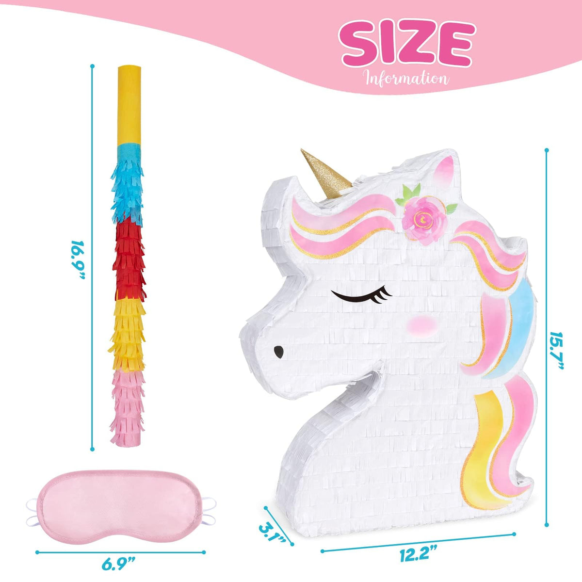 WERNNSAI unicorn pinata fill hole with easy access for fillers.