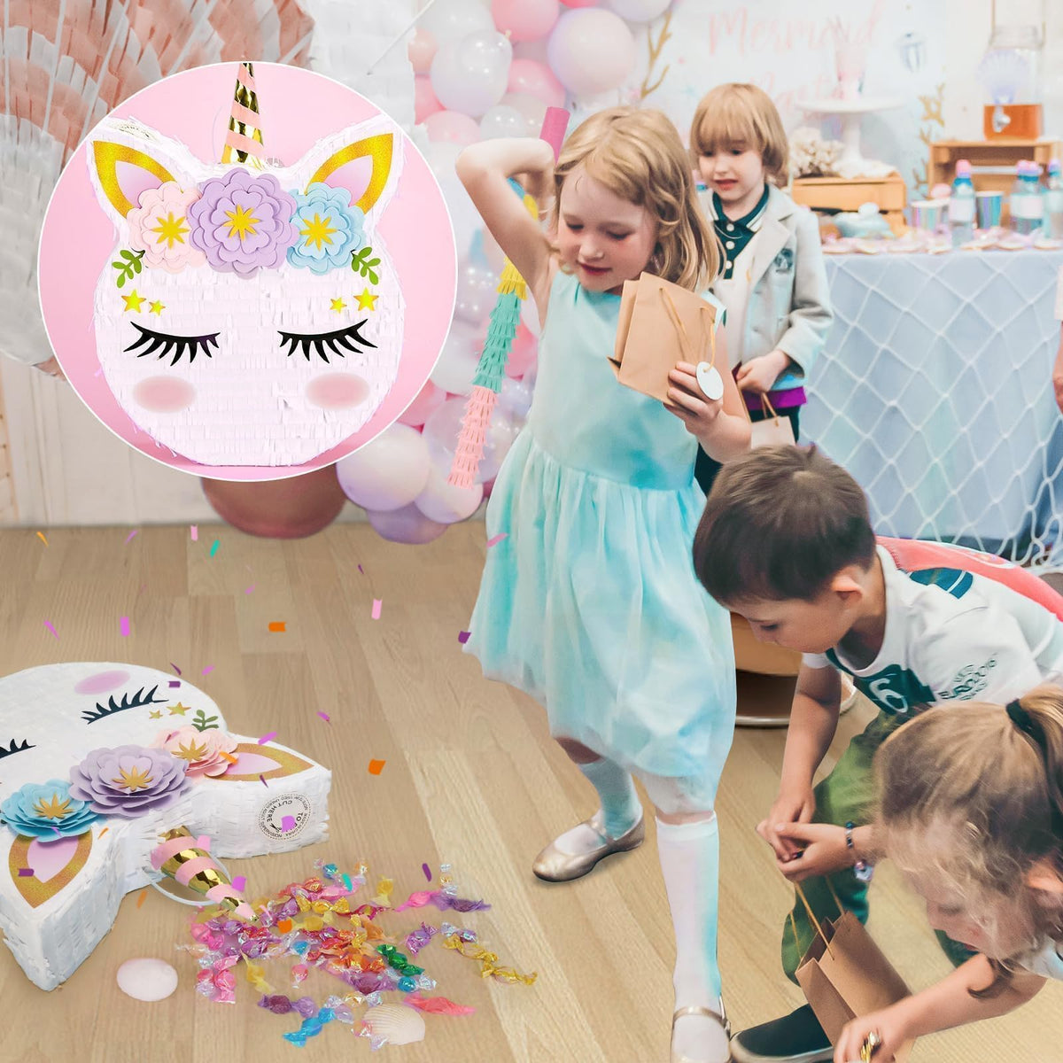 WERNNSAI Unicorn Piñata can be filled with candies and small gifts for a surprise.