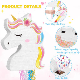 WERNNSAI Unicorn Pinata hanging setup, easy to suspend for festive celebrations