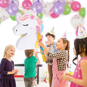 WERNNSAI unicorn pinata in festive party setup and celebration.