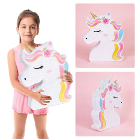 WERNNSAI unicorn pinata made from thick corrugated paper for durability.